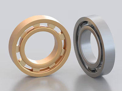 Two Different Metal Bearings In 3D Rendering 3d model
