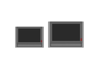 Two Modern Televisions With Sleek Black Screens And Gray Borders Design 3d model