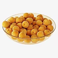 Fresh Yellow Apricots Filled in Transparent Glass Bowl for Healthy Snack