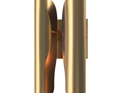 Golden Modern Wall Sconce With Curved Structure And Smooth Surface For Home Lighting 3d model