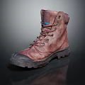 Brown High Top Lace Up Boots Featuring Distressed Leather And Rubber Sole Design