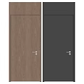 Modern Hinged Doors in Wood Grain Brown and Black with Silver Hardware
