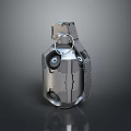 Tactical Hand Grenade With Metallic Body And Mechanical Military Weapon Design