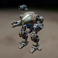 Small Mechanical Robot with Metal Body Mechanical Limbs and Head Camera 3d model