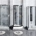 Modern Glass Shower Sauna Enclosures With Metal Frames And Non slip Mats