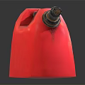 Red Plastic Fuel Can With Metal Spout And Handle Design
