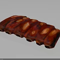 Fresh Raw Pork Ribs With Red Marinated Surface And Juicy Texture 3d model