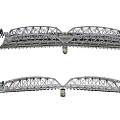 Steel Truss Bridge Design Featuring Symmetrical Structure And Support Elements 3d model