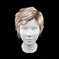 Game and Movie Character White Head Model With Blonde Short Hair Against Black Background