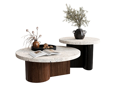 Coffee Table Side Table Low Table Decorative Table Coffee Table Plant Vase Ornaments Round Table model