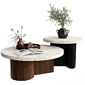 Coffee Table Side Table Low Table Decorative Table Coffee Table Plant Vase Ornaments Round Table 3d model