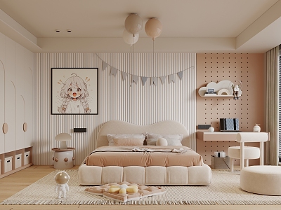 Modern Children's Room Minimalist Cream Children's Room model