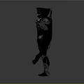 Fantasy Warrior In Medieval Armor With Black Cloak Standing And Holding Sword