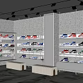Shoe Store With Multiple Shoe Racks Filled With Various Shoes Marble Floor And Benches