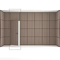 Modern Hinged Door Design With Vertical Grooves And Sleek Metal Handle 3d model