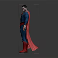 Superman 3D Character Model With Blue Suit Red Cape And Iconic Chest Logo