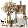 Stylish Kitchenware Display With Cutting Boards And Utensils