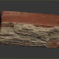 Red Brick With White Mortar Coating On Surface For Construction Material Use 3d model