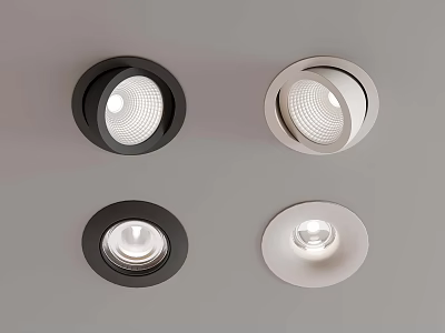 Sleek Recessed Ceiling Lights With Black And White Finish For Modern Interiors 3d model