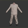 Light Brown Double Breasted Suit Set Includes Jacket And Pants Formal Wear 3d model