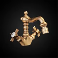 Vintage London Style Faucets With Gold And Silver Classic Design Details