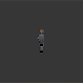 Futuristic Sci Fi Assault Rifle With Tactical Scope Metallic Body Orange Accents And Reflective Surface