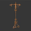Decorative Iron Clothes Stand with Intricate Scroll Design and Hooks for Hanging Apparel