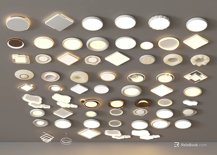 Modern Ceiling Lights With Various Designs And Shapes For Home Interior Decoration 3d model 