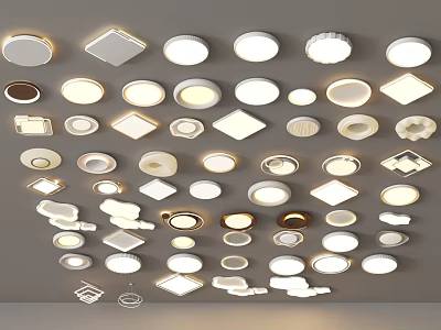 Modern Ceiling Lights With Various Designs And Shapes For Home Interior Decoration 3d model