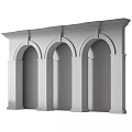 Architectural Components Featuring White Arched Structure And Decorative Columns