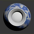 Blue And White Sculpted Ceramic Vase Featuring Intricate Carved Patterns And Artistic Style
