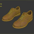 Casual Orange Leather Shoes With Yellow Laces And Beige Stitched Soles