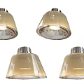 Modern Ceiling Downlights Spotlights Set With Glass Shade And Silver Base Design