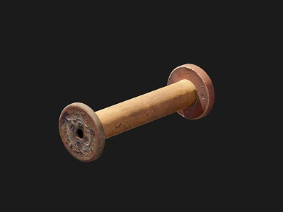 Wooden Sports Equipment With Metal Ends For Fitness Training Exercises 3d model