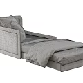 Gray Headboard Children's Bed With Light Colored Mattress And Stuffed Toy Bear