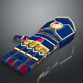 Ornate Blue Decorative Glove With Gold Accents And Red Gemstones For Home Decor