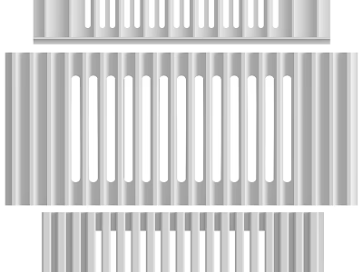 Structural Strip Components Featuring Multiple Hole Patterns And Linear Design 3d model