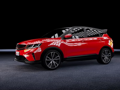 Red SUV Car With Modern Sporty Exterior And Sleek Alloy Wheels 3d model