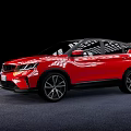 Red SUV Car With Modern Sporty Exterior And Sleek Alloy Wheels