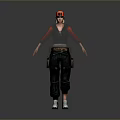 Durable Utility Workwear Set Featuring Cargo Pants Tool Belt Red Cap And White Shoes