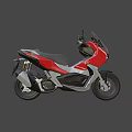 Red and Silver Modern Scooter With Sleek Design And Black Wheels