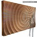 Wooden Decorative Panel With Wavy Striped Structure For Wall Art Design 3d model