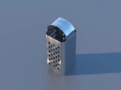 Stainless Steel Kitchen Grater With Small Holes And Metallic Body For Shredding Food 3d model