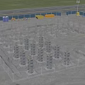 Reinforced Concrete Building Column Components With Installation Of Formwork On Prepared Foundation Of Construction Site