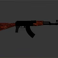 Military Style Assault Rifle Featuring Wooden Stock Handguard And Black Metal Parts