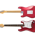 Red Electric Guitar Musical Instrument with White Pickguard and Wooden Neck for Music Enthusiasts