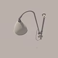 Sleek Modern Wall Lamp With White Shade And Adjustable Metal Arm On Gray Textured Wall