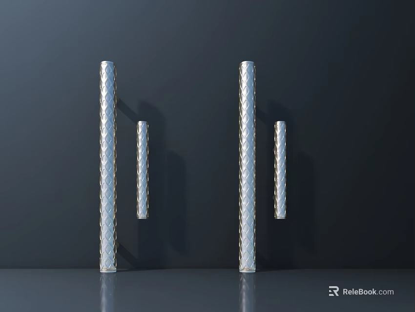 Ancient Architecture Columns With Textured Surfaces And Shadow Effects In Dark Background 3d model 