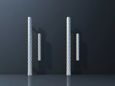 Ancient Architecture Columns With Textured Surfaces And Shadow Effects In Dark Background 3d model