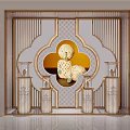 Elegant Luxury Jewelry Store Interior With Gold Frame Display And Precious Gemstone Ornaments